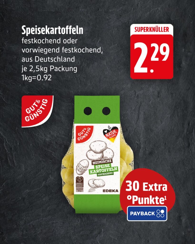 Superknüller KW 44: Speisekartoffeln, je 2,5kg Packung für 2,29 €