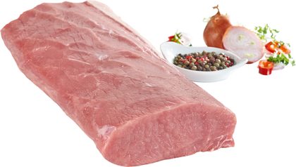 Schweinerücken für Schweinerücken-Minutensteaks mit Pfefferrahm und Bandnudeln